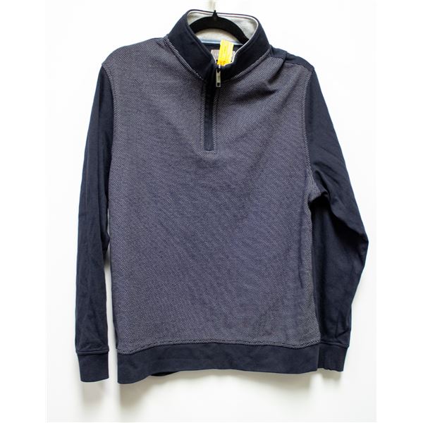 TED BAKER MENS MEDIUM BLUE 1/4 ZIPPER SHIRT