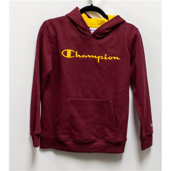KIDS CHAMPION HOODIE MAROON SIZE LG 10/12