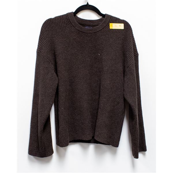 WOMENS GAP KNIT CREWNECK SWEATER BROWN SIZE M