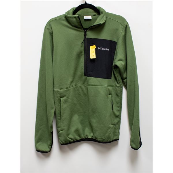 MENS COLUMBIA 1/2 ZIPPER SWEATER GREEN SIZE SM