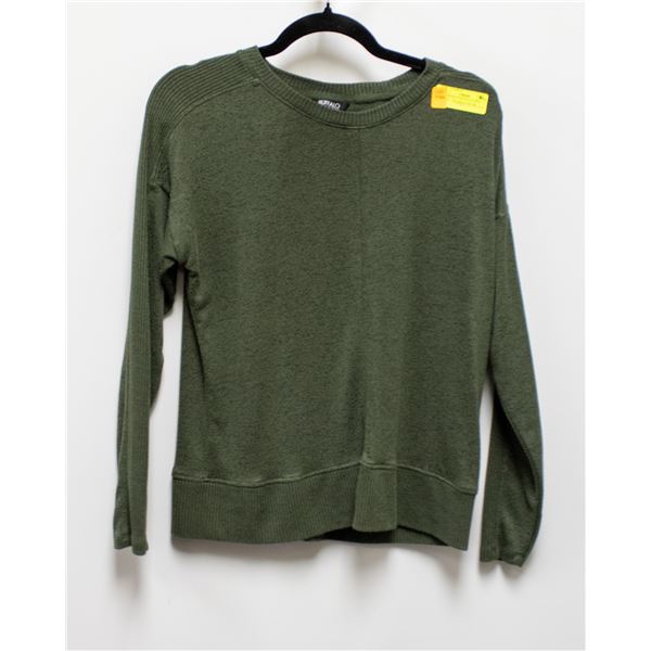 WOMENS BUFFALO LONG SLEEVE TOP GREEN SIZE SM