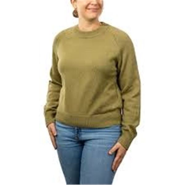 NEW WOMENS CLAVIN KLEIN CREW NECK SWEATER GREEN SP