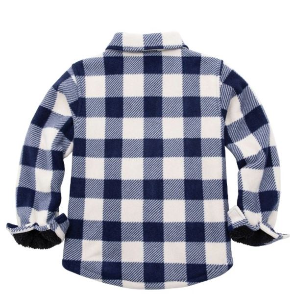 NEW KIDS SILVER JACKET PLAID BLUE SIZE LG 10/12