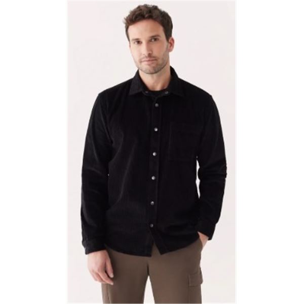 NEW FRANK AND OAK CORDUROY SHIRT SIZE XXL BLACK