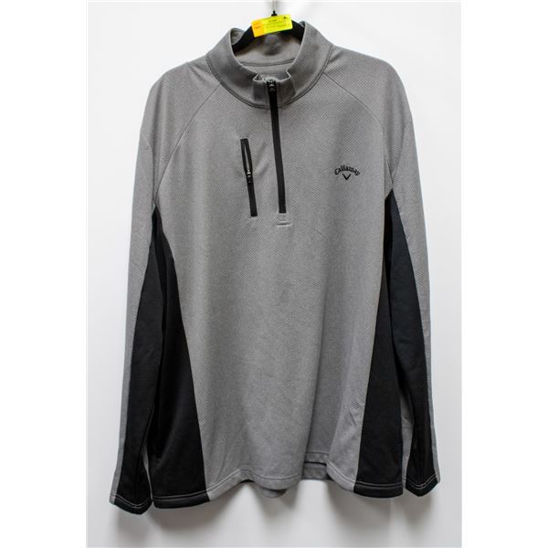 NEW CALLAWAY QUARTER ZIP WAFFLE TWO TONE PULLOVER