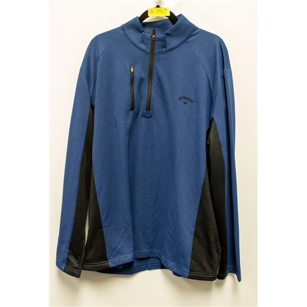 NEW CALLAWAY QUARTER ZIP WAFFLE TWO TONE PULLOVER