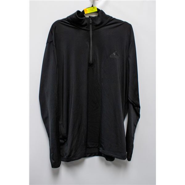 NEW ADIDAS QUARTER ZIP PULLOVER BLACK SIZE 2XL