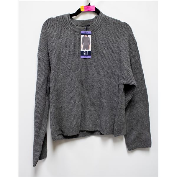 NEW GAP WOMEN'S KNIT DARK GREY LONG SLEEVE SZ XS