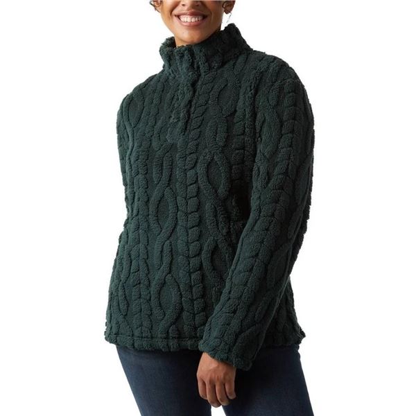 NEW 32 DEGREE HEAT SHERPA FAUX KNIT SWEATER MED