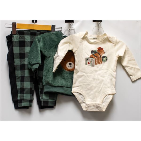 NEW PEKKLE KIDS 4PC PLUSH PAJAMA SET SIZE 12M