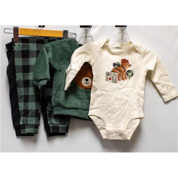 NEW PEKKLE KIDS 4PC PLUSH PAJAMA SET SIZE 12M