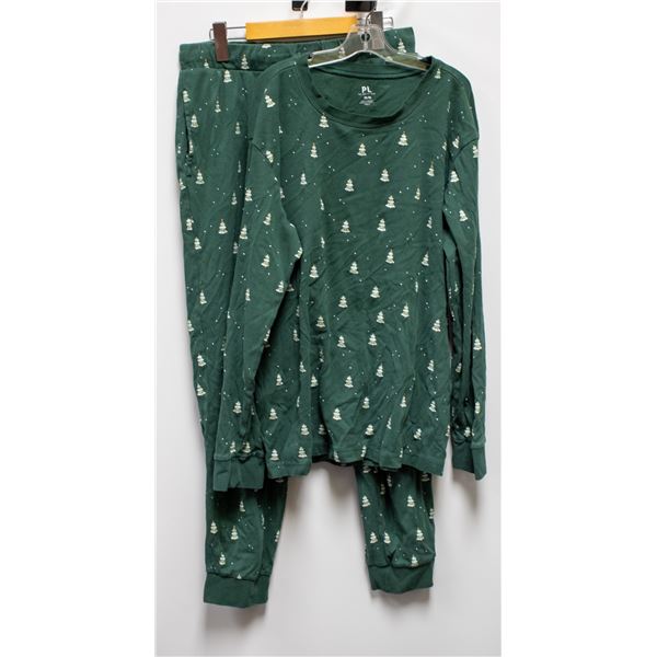 NEW PL BY PETIT LEM 2PC PAJAMA SET GREEN TREES MED