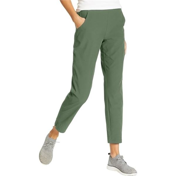 NEW EDDIE BAUER DEPARTURE ANKLE PANTS GREEN MED