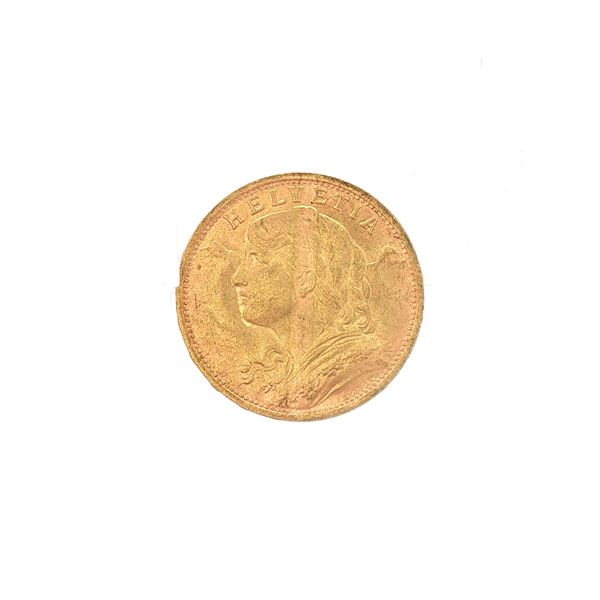1935 Switzerland 20 Francs Vreneli Gold Coin