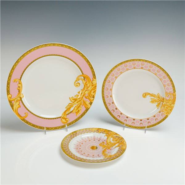 3pc Versace Rosenthal Porcelain Plate Set, Les Reves Byzantins