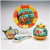 Image 1 : 4-Piece Penzo Zimbabwe Hand-Painted Wildlife Ceramic Grouping