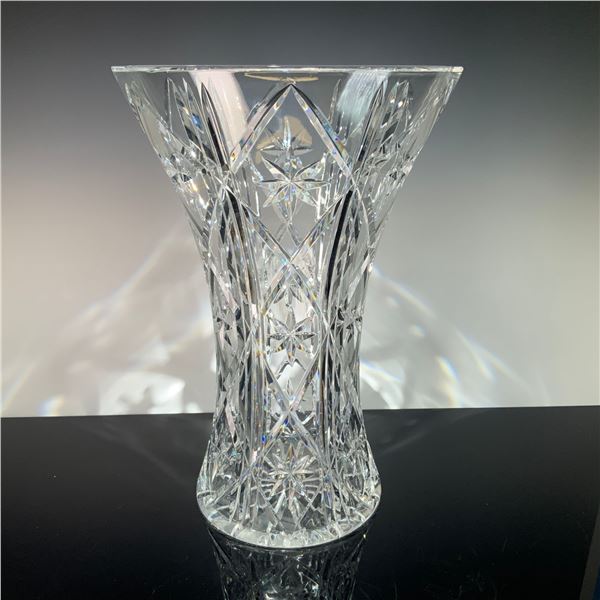 Tall Cut Crystal Centerpiece Trumpet Vase