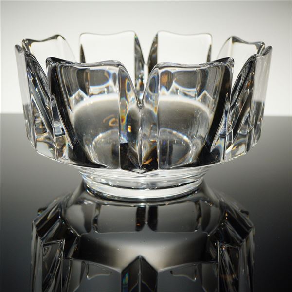 Orrefors Corona Crystal Bowl designed by Lars Hellsten