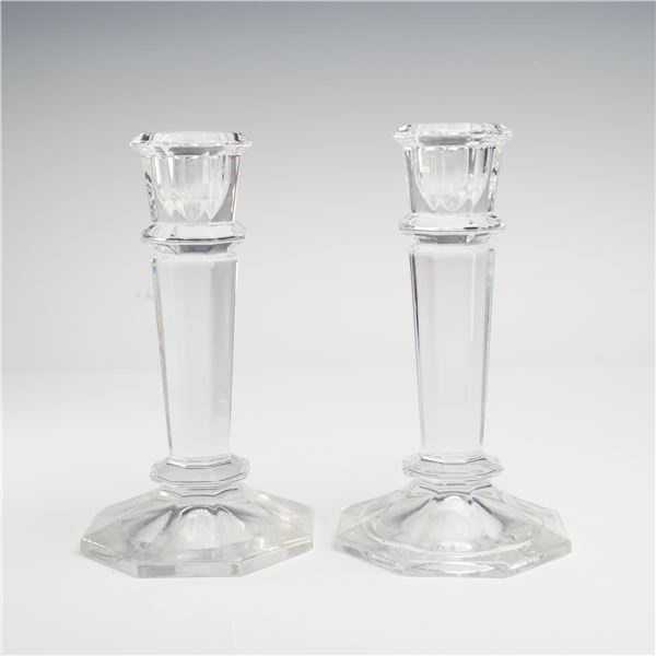 Mikasa Cambridge Pattern Pair of Crystal Candle Holders