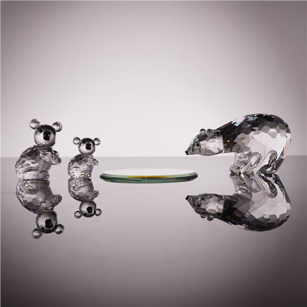 Swarovski Crystal Grizzly Bear and Koala Figurines