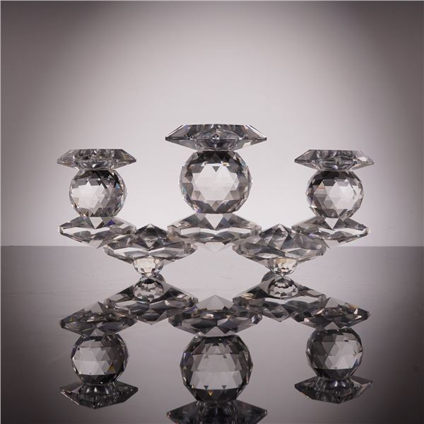Swarovski Silver Crystal Three-Light Candelabra
