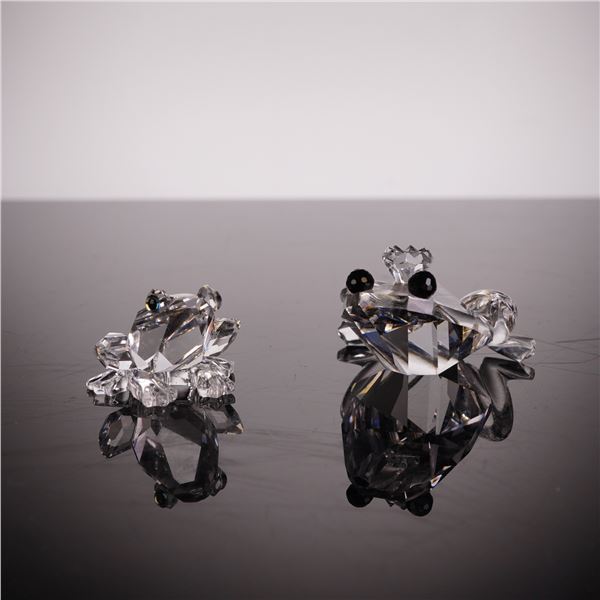 Swarovski, Frog Prince and Small Frog Figurines