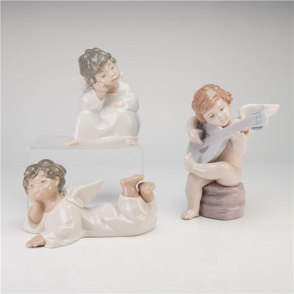 LladrÃ³ Three-Piece Porcelain Angel Figurine Collection