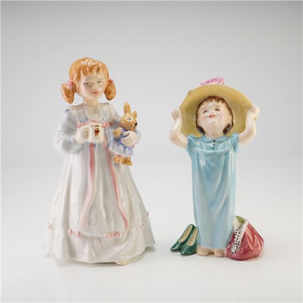 Royal Doulton Porcelain Figurines, A Pair of Bunny's Bedtime and Make Believe