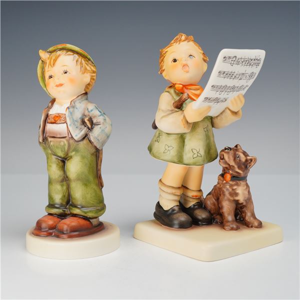 A Pair of Goebel M.I. Hummel Club Exclusive Porcelain Figurines Hello World and Im Duett