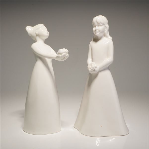 2pc Coalport Moments Bone China Figurines, Special Gift and The Bridesmaid