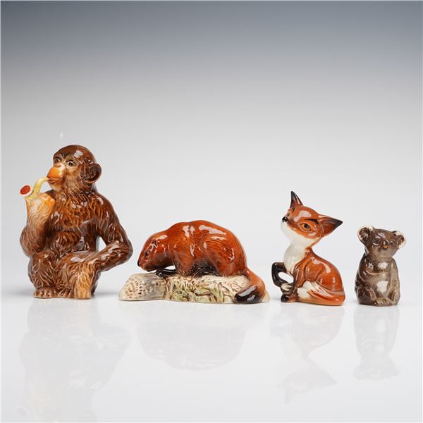 4pc Beswick Glazed Ceramic Animal Figurines
