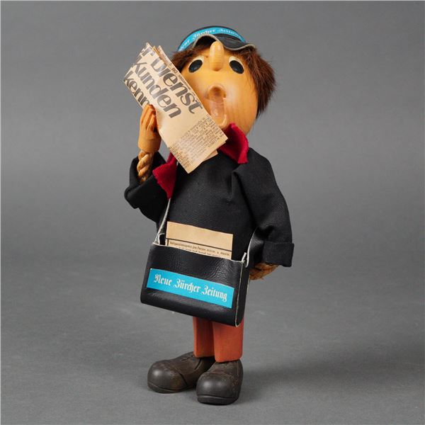 Anri Romer Casy Boys Carved Wood Newsboy Figurine