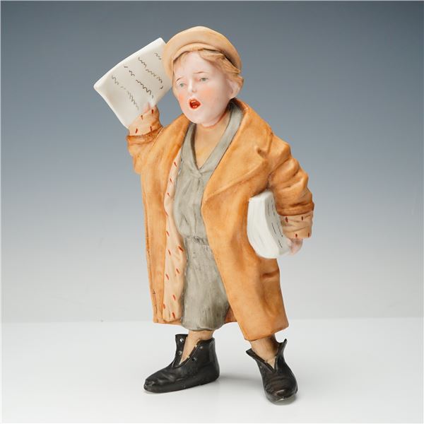 Himark Old World Original HEI Porcelain Newspaper Boy Figurine