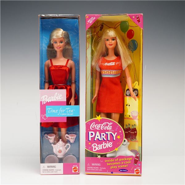 A Pair of Mattel Barbie Dolls, Time for Tea and Coca-Cola Party, 11.5 Inches