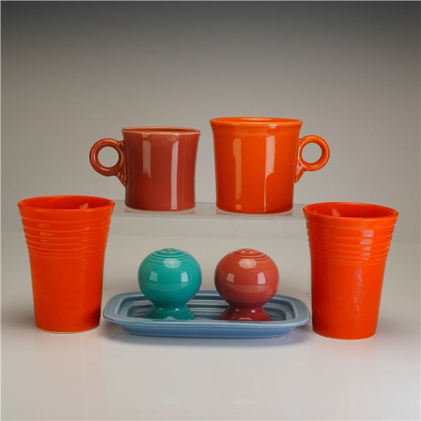A Seven Piece Collection of Homer Laughlin Fiestaware Ceramic Tablewares