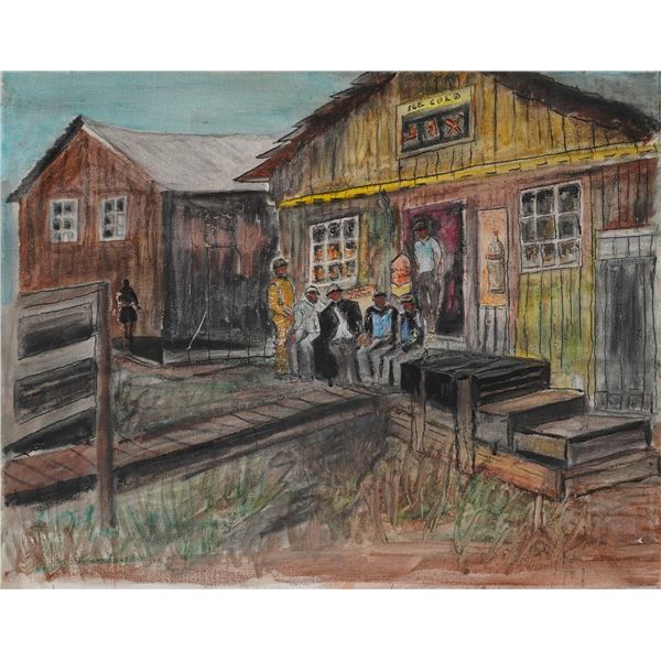 After Work by Charles Kontos, Oil on Canvas