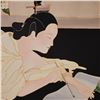 Image 3 : Mid-Century Art Deco Style Silk Painting Signed Carnegie