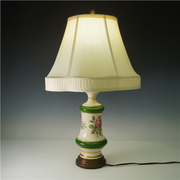 Porcelain Table Lamp with Floral Decoration