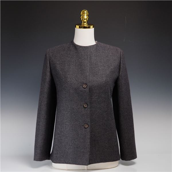 Valentino Boutique Angora and Wool Collarless Blazer Jacket