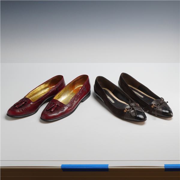 Walter Steiger and Behnaz Sarafpour, Tassel Loafers and Ballet Flats, Sizes 6 and 35.5, Burgundy and
