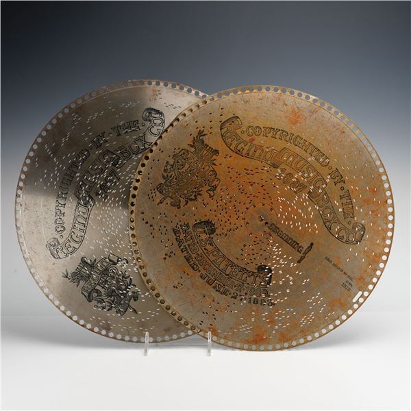 Regina Music Box Co. 15.5-Inch Steel Projection Discs, c. 1897