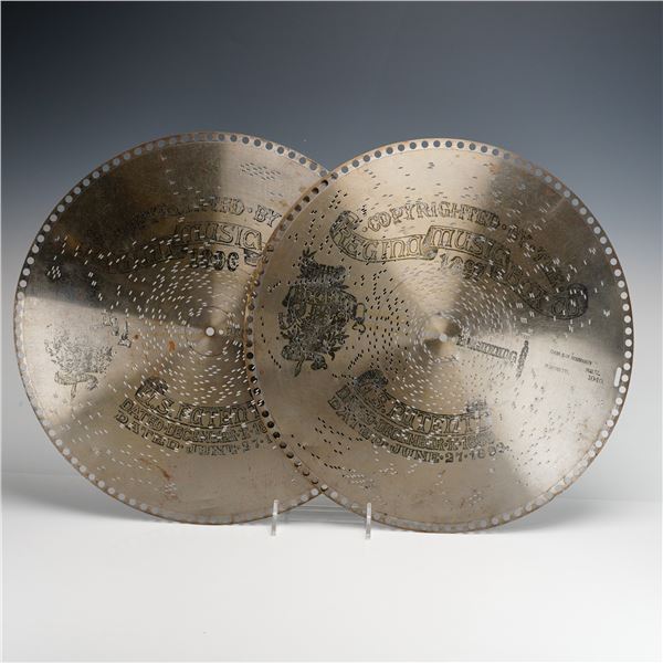 A Pair of Regina 15.5-Inch Music Box Discs, 1896-1897