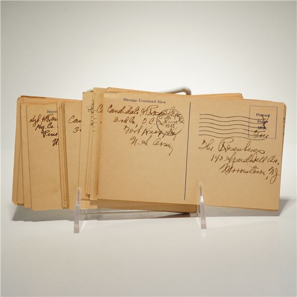 Collection of 50 World War II Era Soldier to New Jersey Family Postcards