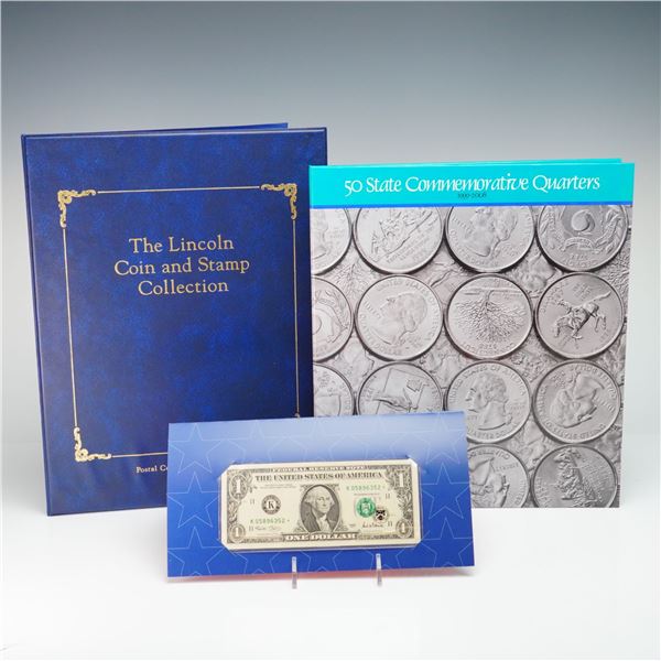 Three US Numismatic and Philatelic Items Including a Series 2001 Star Note