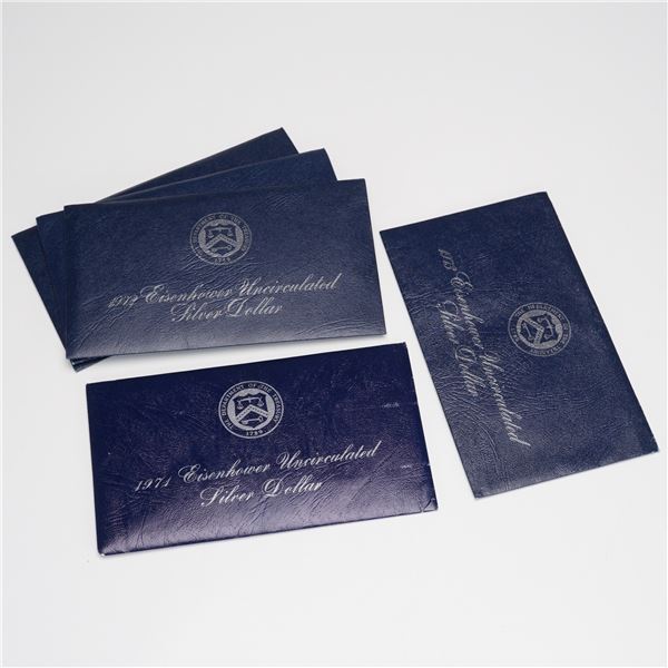 5pc 1971-S, 1972-S, 1973-S Eisenhower Uncirculated Silver Dollar Coins