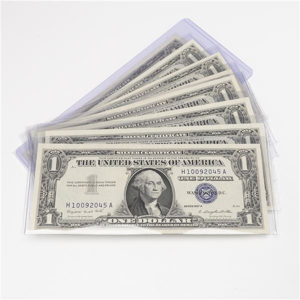 8pc 1957, 1957 A&B U.S. Silver Certificate One Dollar Notes