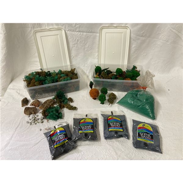 COLLECTION OF SCENERY MATERIALS FOR MODELING, SPECIFICALLY FOR BUILDING MINIATURE RAILWAY LAYOUTS OR