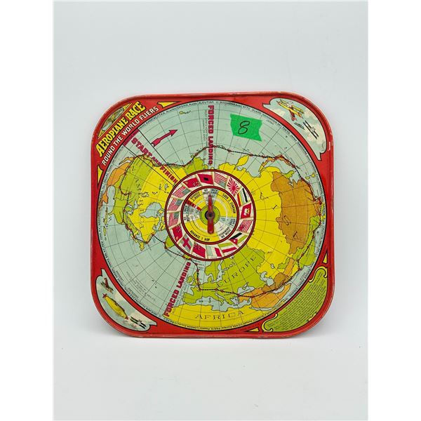 1950s Tin Aeroplane Game USA (Checkers Reverse)