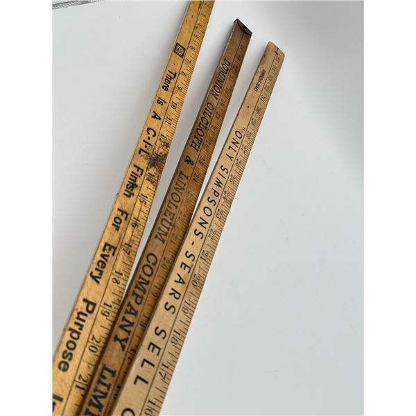 3 x Three Foot Rulers Sears CFL Paints