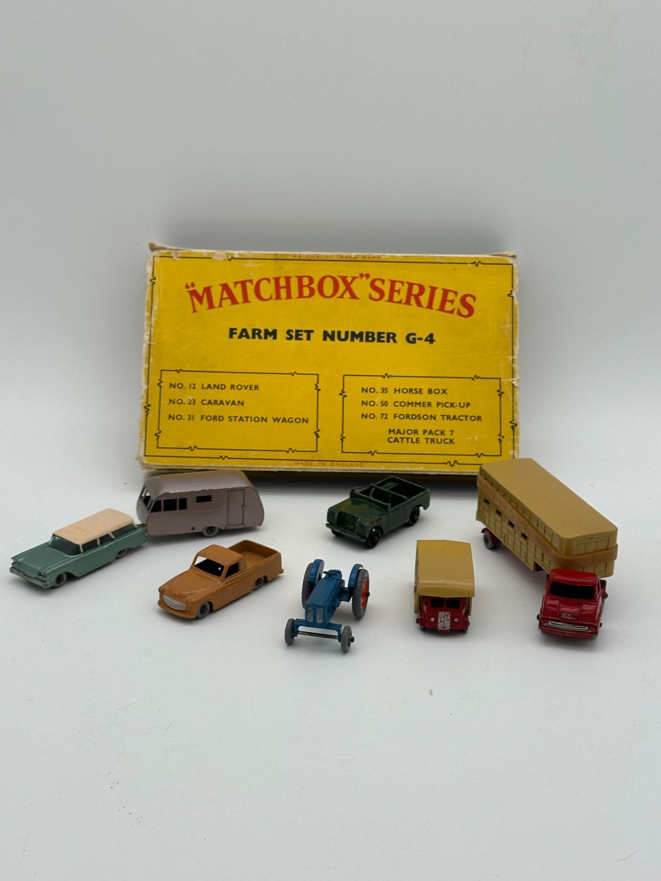 Matchbox Farm Set 1960s Matchbox Series G-4 Farm Set in Box Die Cast